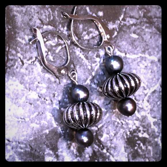 Pearled Corrugated Globe Earring